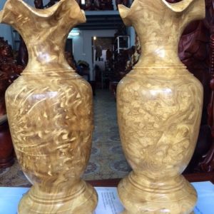 lộc bình gỗ nu nghiến nguyên khối