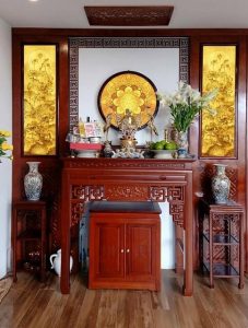 Bàn thờ chung cư gỗ hương