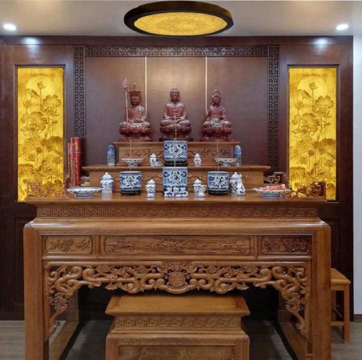 bàn thờ Phật bằng gỗ