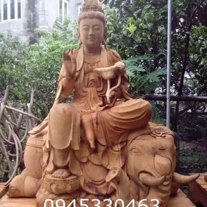 Tượng Phổ Hiền Bồ Tát Gỗ Mít