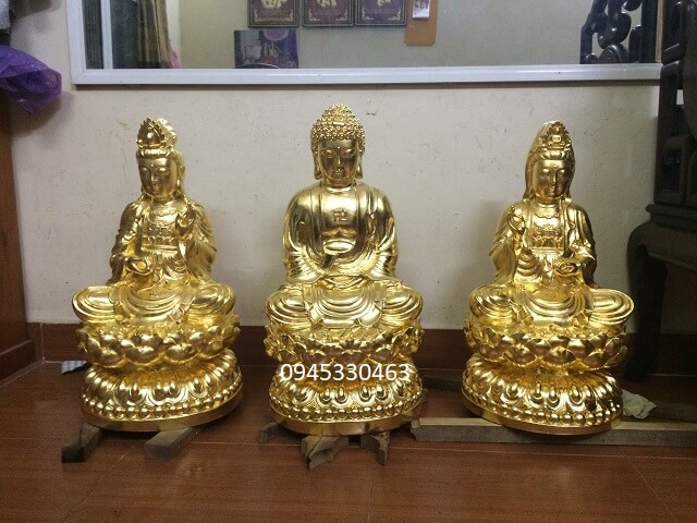 Tượng tây phương tam thánh phật Tượng tây phương tam thánh phật