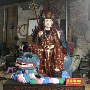 Tượng địa tạng vương bồ tát bằng gỗ mít sơn giả cổ